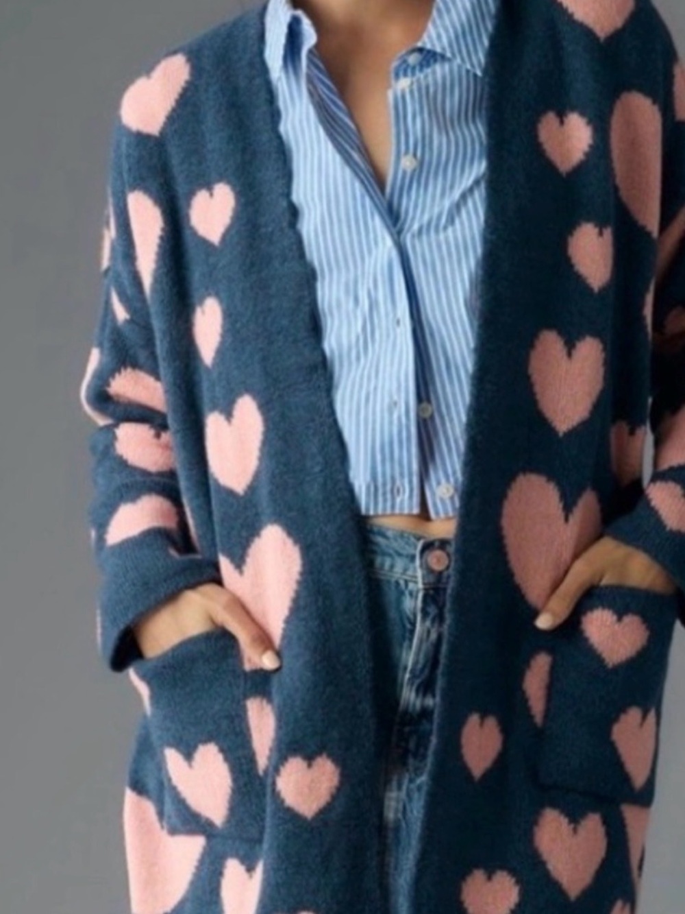 Anthropologie Maeve Heart Shape Knit Cardigan Size XS/S